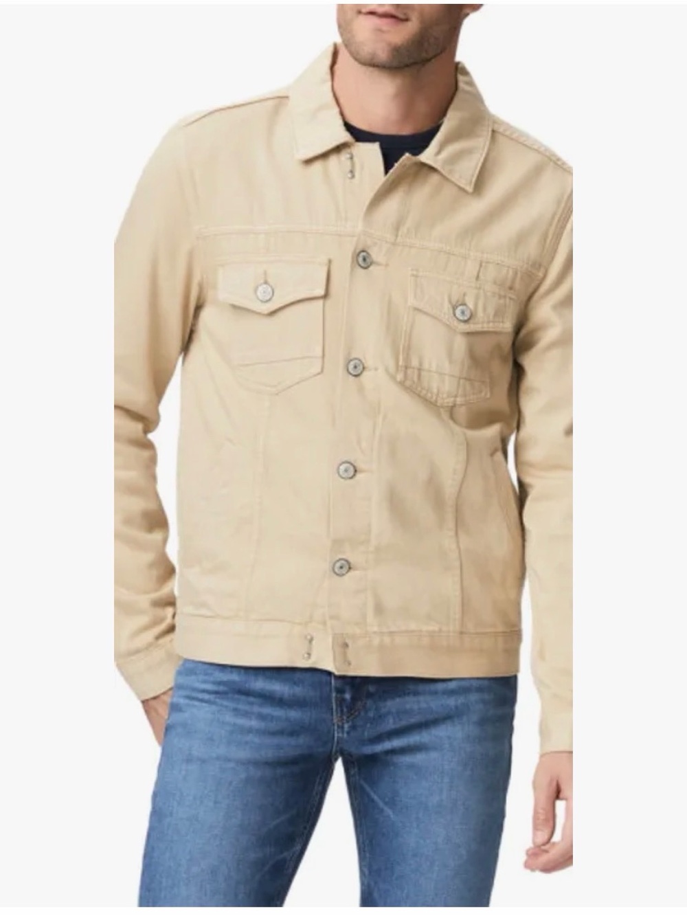 PAIGE Men's Cream Lightweight Denim Jacket